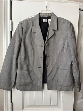 Emma James Black and Gray Textured Blazer